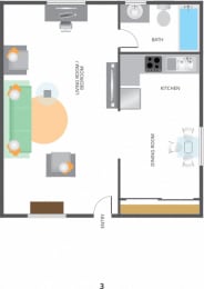 Studio, 1 bath, $1,730