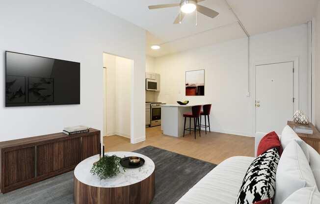 Well-lit living space - The Buckingham / The Commodore / The Parkway Apartments