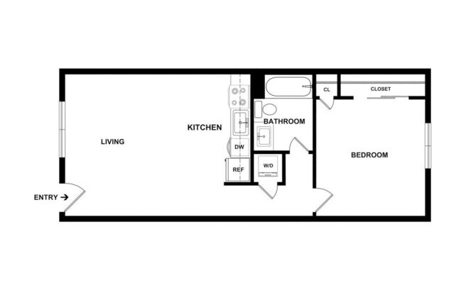 1 bed, 1 bath, 660 sqft, $2,295