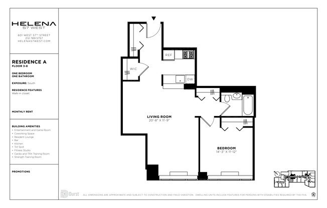 1 bed, 1 bath, $4,681, Unit 5A
