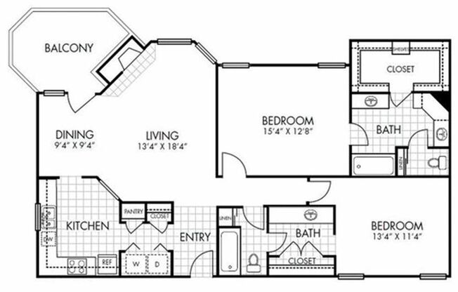 2 beds, 2 baths, 1,290 sqft, $1,975