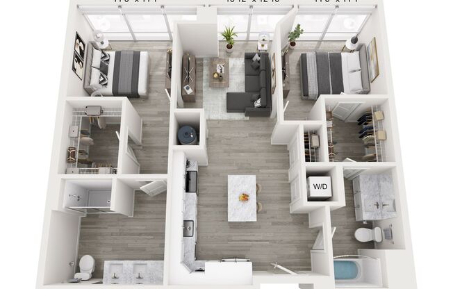 2 beds, 2 baths, 1,411 sqft, $2,700, Unit 509