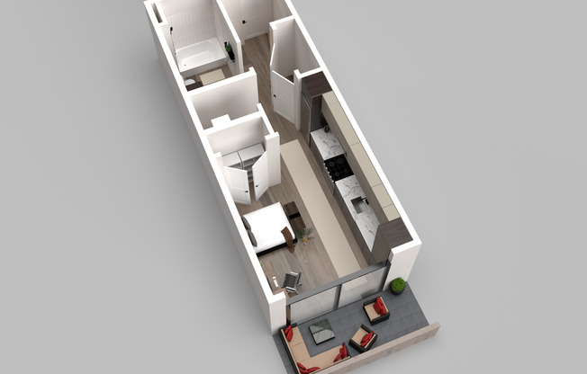 Studio, 1 bath, 400 sqft, $2,025, Unit 203