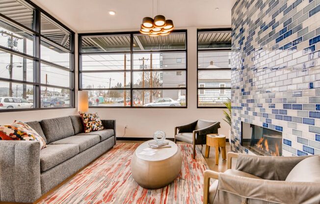 Decorated Living Room at Holm at Sellwood, Portland, OR 97202