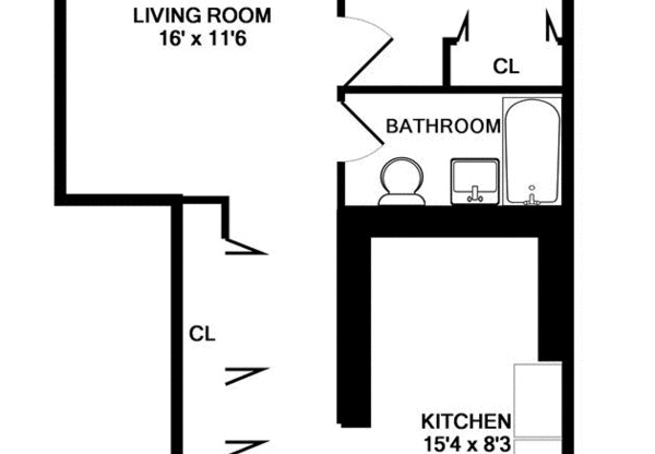 1 bed, 1 bath, 701 sqft, $4,600, Unit 39E