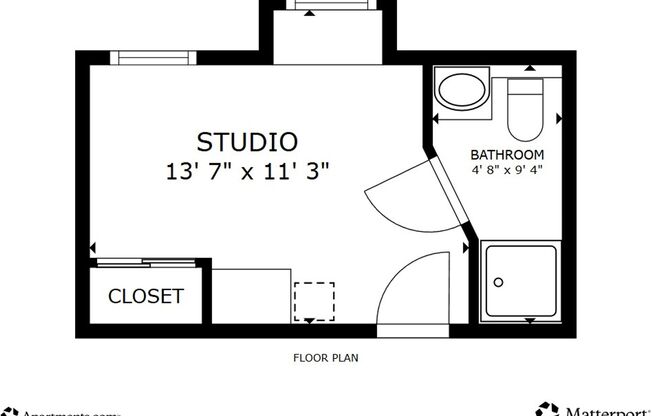 Studio, 1 bath, 175 sqft, $1,099