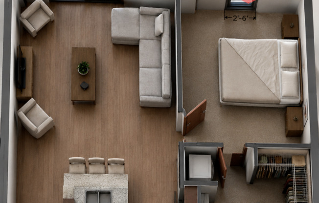 1 bed, 1 bath, $1,200, Unit 111623