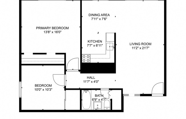 2 beds, 1 bath, 900 sqft, $1,169
