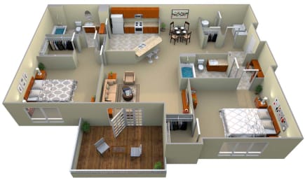 2 beds, 2 baths, 1,220 sqft, $1,406