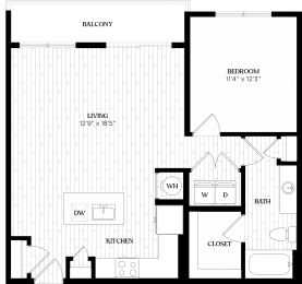 1 bed, 1 bath, 844 sqft, $1,840