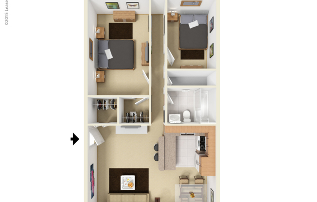 Chateau: Beds - 2: Baths - 1: SqFt Range - 644 to 644