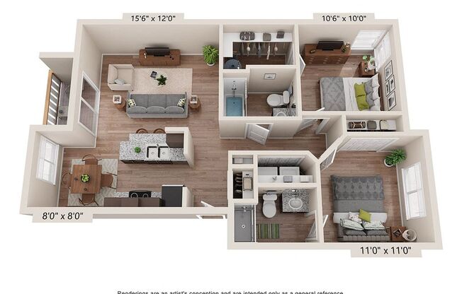 2 beds, 2 baths, 850 sqft, $1,445, Unit 3240-301