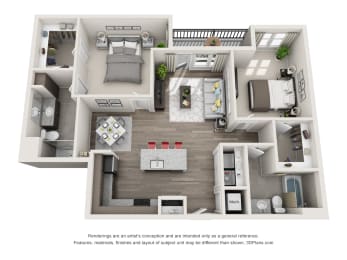 2 beds, 2 baths, 1,115 sqft, $2,067