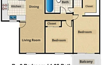 2 beds, 1 bath, 825 sqft, $2,400, Unit 4641-17