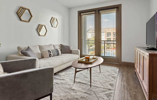 Living Room with Balcony and Hard Surface Flooring