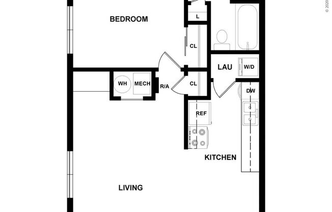 1 bed, 1 bath, 577 sqft, $744