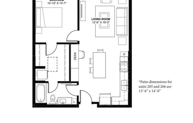 1 bed, 1 bath, 744 sqft, $1,895, Unit 219