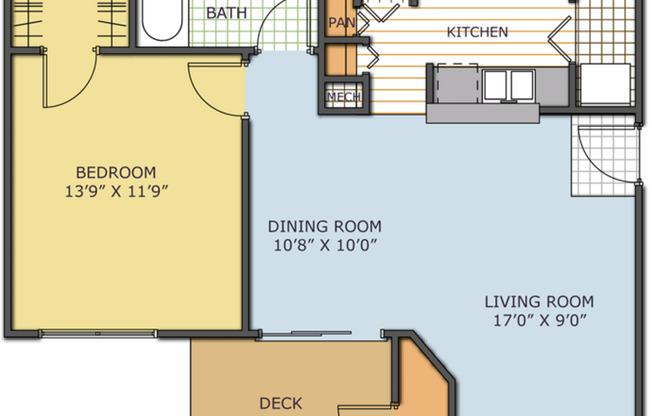 1 bed, 1 bath, 707 sqft, $1,168