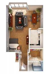 Studio, 1 bath, 566 sqft, $2,163