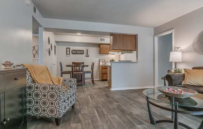 Open Concept Living Featuring Wood-Style Flooring