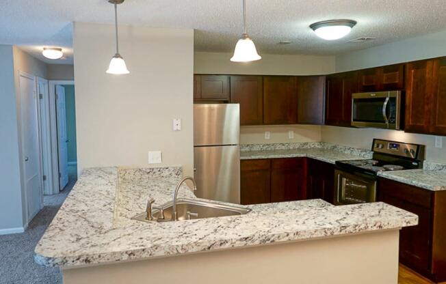 Kitchen at Hampton Center Apartments in Hampton Virginia