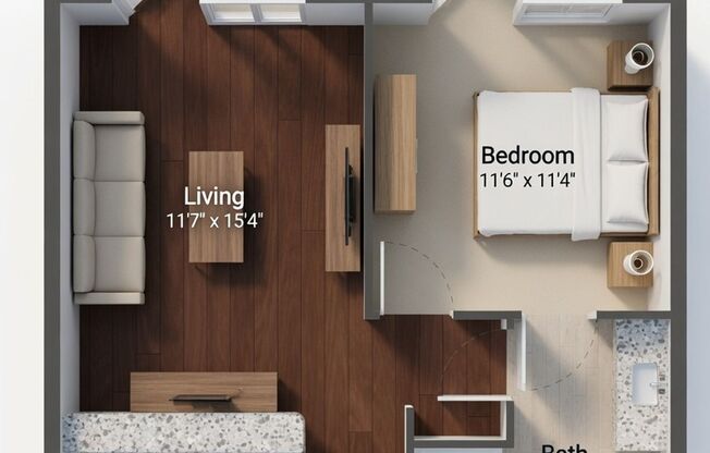 1 bed, 1 bath, 684 sqft, $1,833