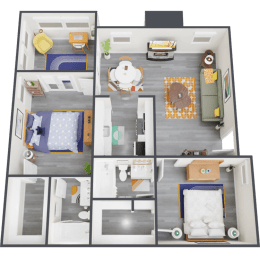 2 beds, 2 baths, 948 sqft, $1,275
