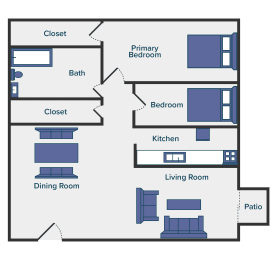 2 beds, 1 bath, 850 sqft, $835