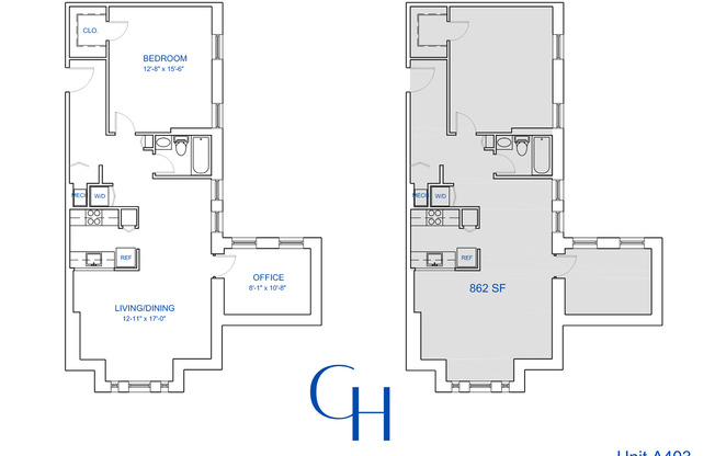 1 bed, 1 bath, 829 sqft, $2,049, Unit A-403