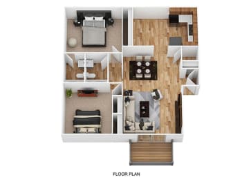 2 beds, 2 baths, 840 sqft, $1,429