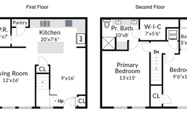 2 beds, 2.5 baths, 1,240 sqft, $1,850