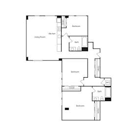 2 beds, 2 baths, 1,435 sqft, $5,650