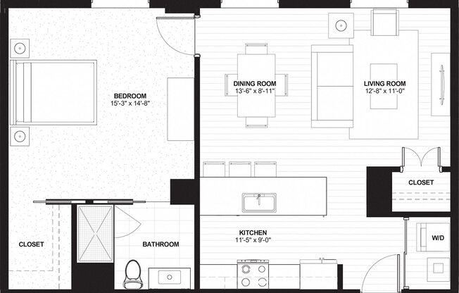 1 bed, 1 bath, 760 sqft, $1,443
