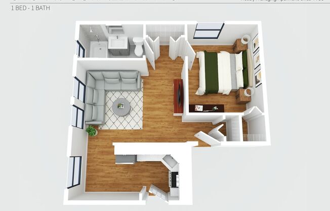 1 bed, 1 bath, 560 sqft, $2,100, Unit 516-110