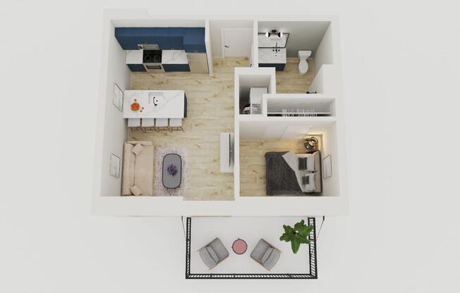 1 bed, 1 bath, 635 sqft, $1,380, Unit W161