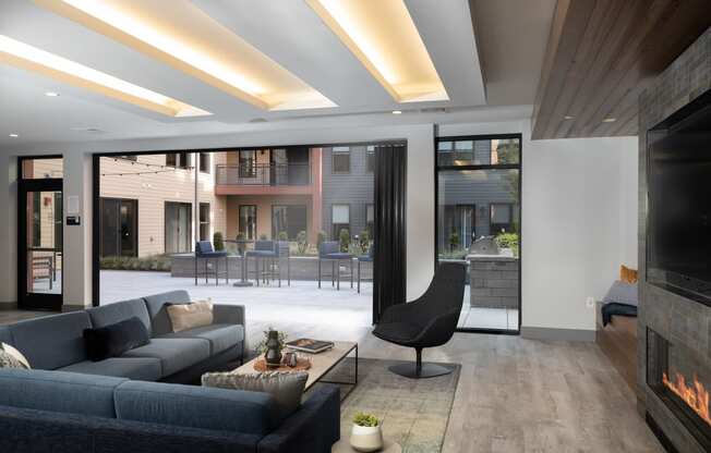 Indoor/Outdoor Resident Lounge at Nightingale, Providence, RI