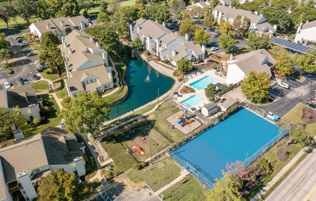 Aerial View of Community at Glen at Bogey Hills, St. Charles, Missouri