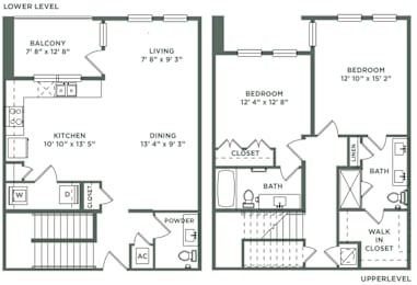 2 beds, 2.5 baths, 1,425 sqft, $2,425
