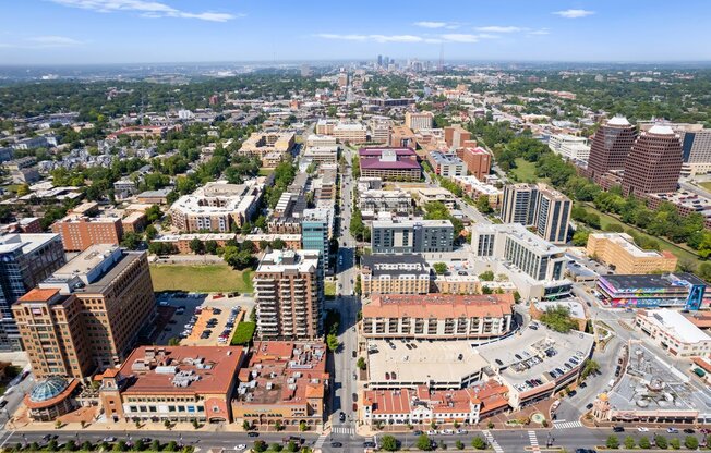 a view of the city from the top of a skyscraper