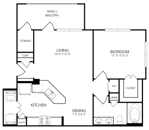 1 bed, 1 bath, 796 sqft, $1,185