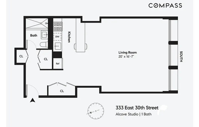 Studio, 1 bath, $3,200, Unit 12D