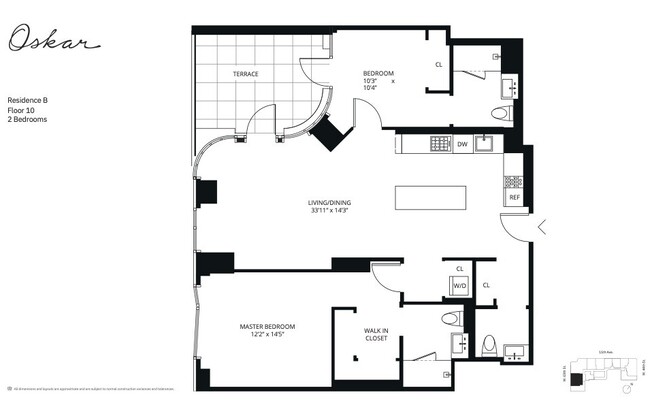 2 beds, 2.5 baths, $9,500, Unit 10B