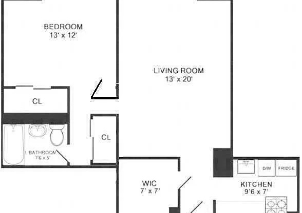 1 bed, 1 bath, $4,950, Unit 6Y