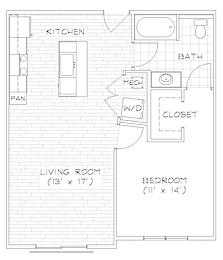 1 bed, 1 bath, 701 sqft, $1,482