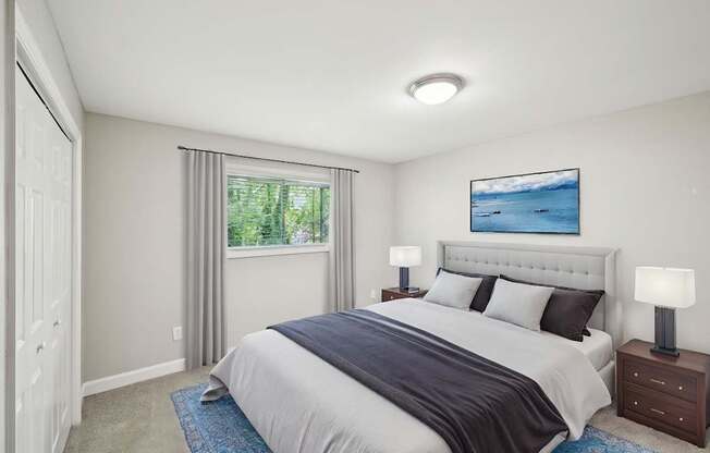 Spacious bedroom in three bedroom apartment at Amber Grove Apartments in Marietta GA