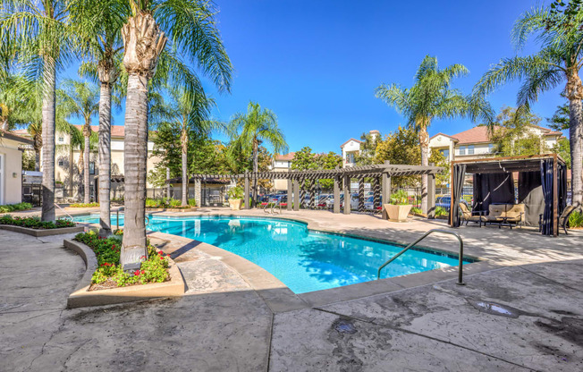 the swimming pool at our apartments in palm springs