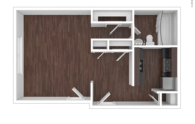 Studio, 1 bath, 559 sqft, $925