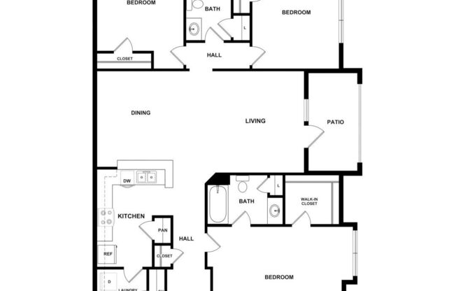 3 beds, 2 baths, 1,227 sqft, $1,523