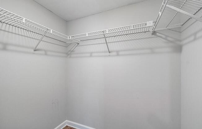 a room with white walls