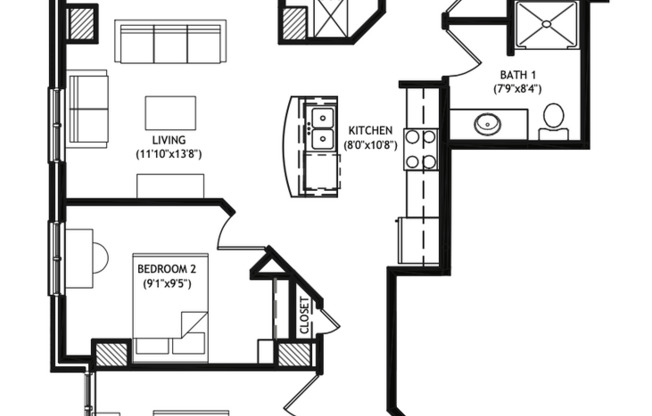 4 beds, 2 baths, 1,175 sqft, $5,900, Unit 302
